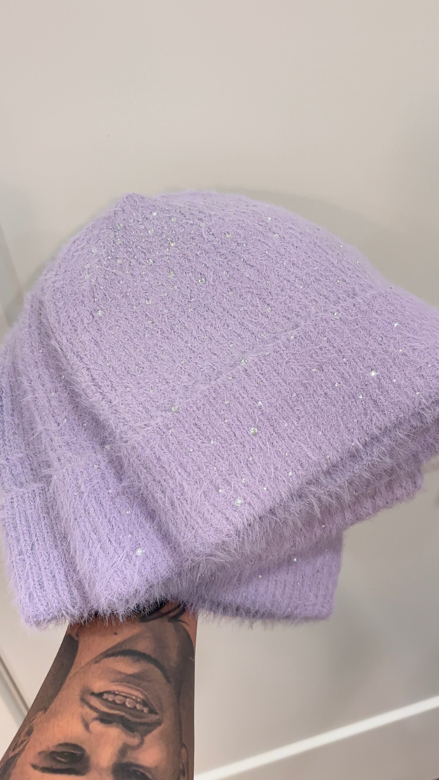 PURPLE BLING BEANIE