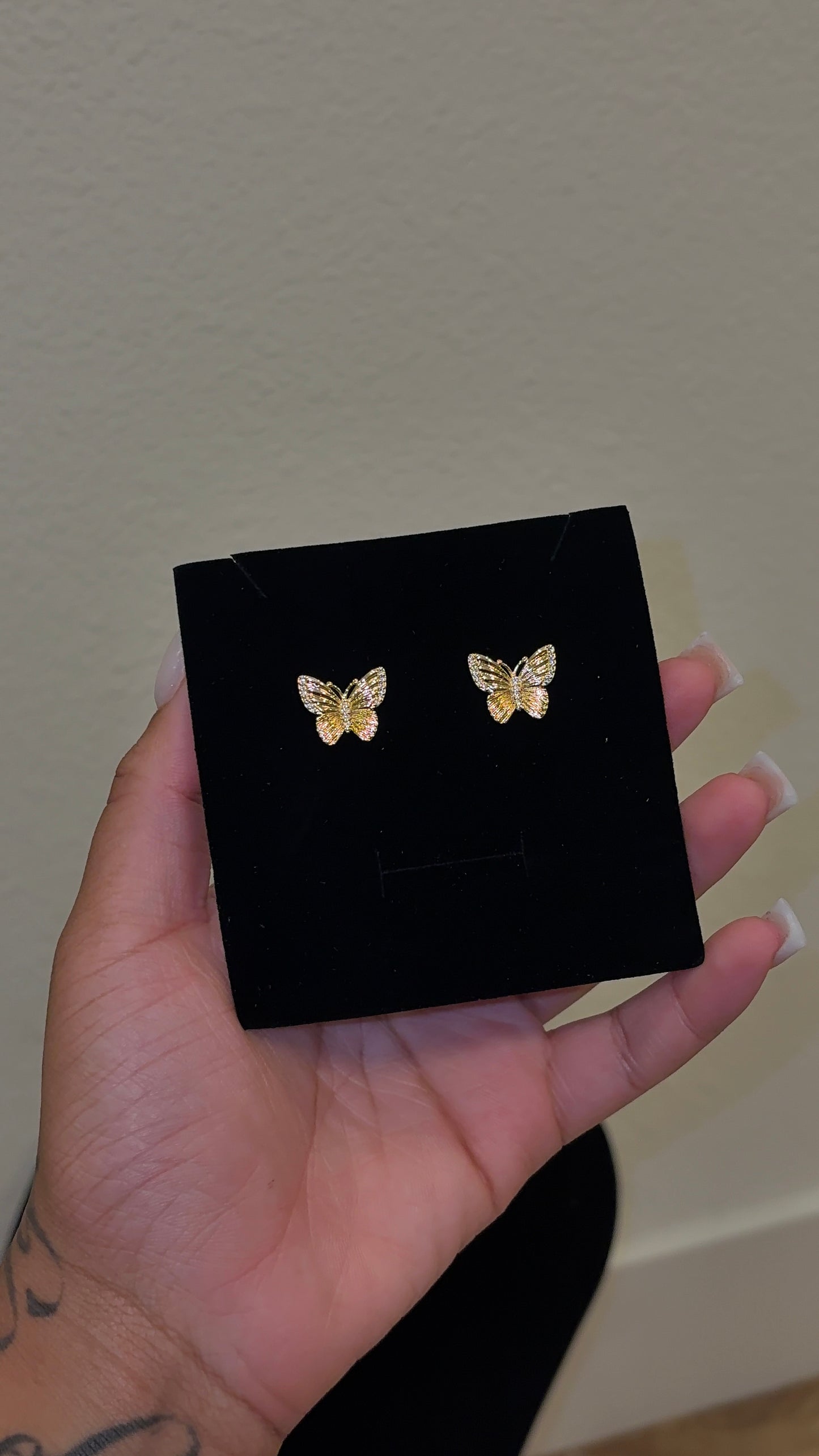 GOLD BUTTERFLY STUDS