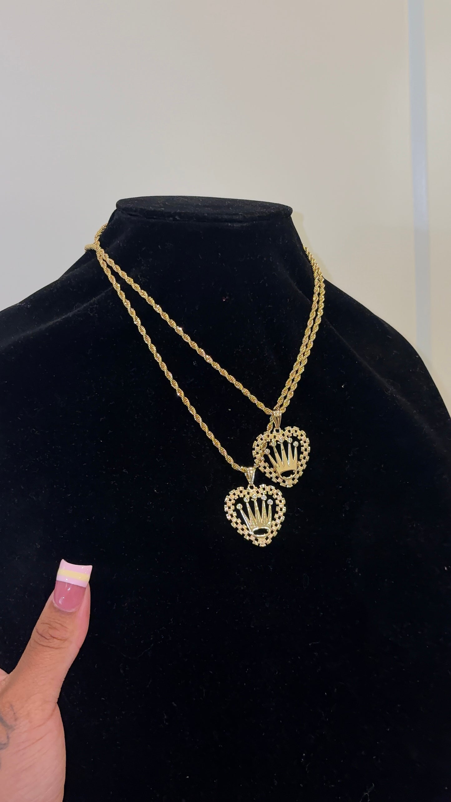 Rolex Crown Heart Necklace