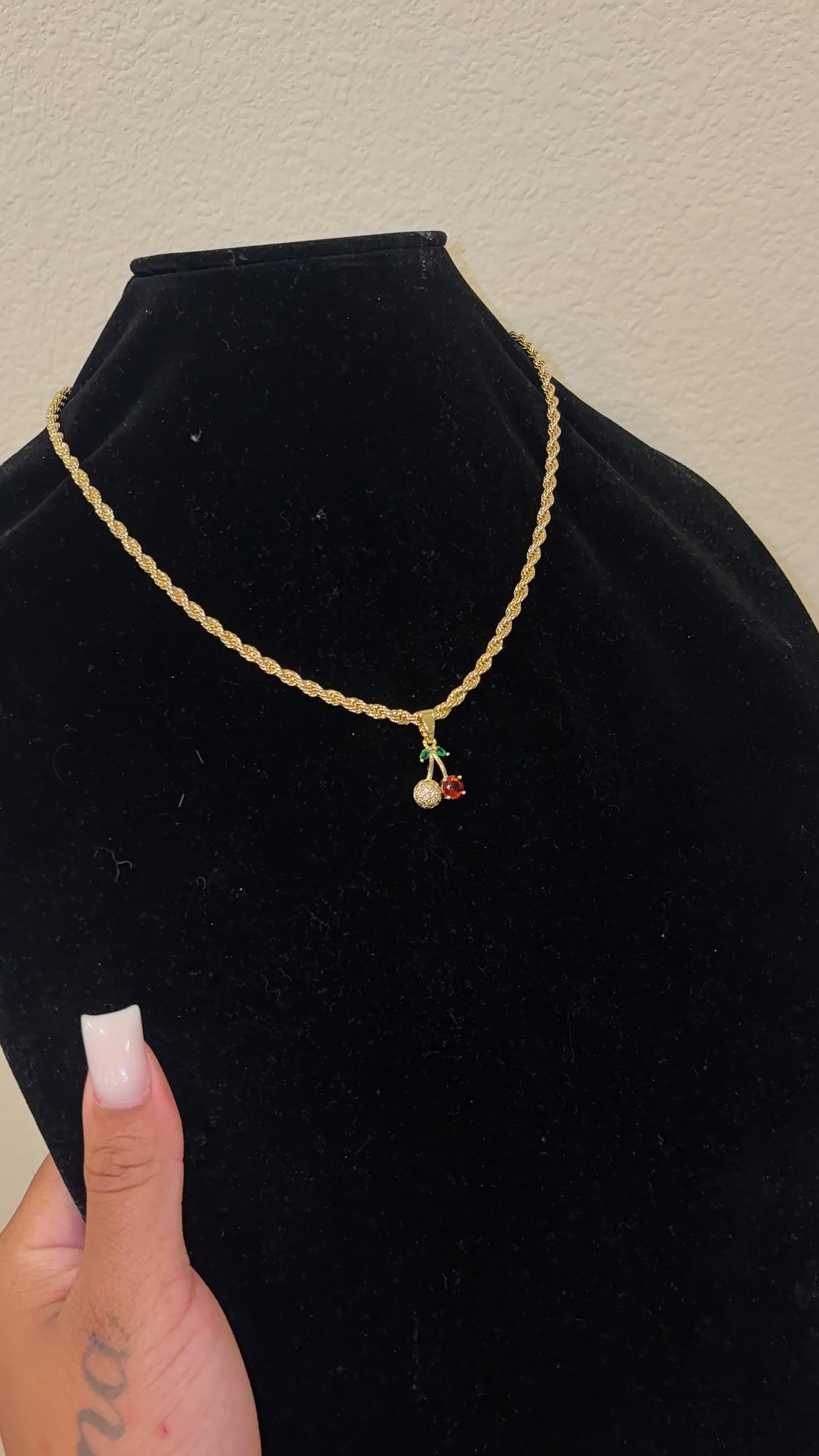 RED DMND CHERRY NECKLACE