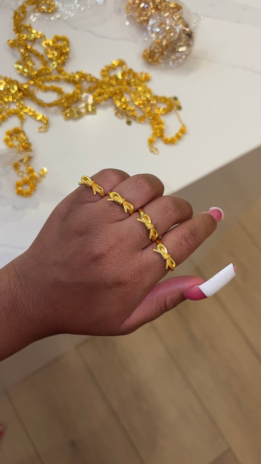 24k bow ring (adjustable)