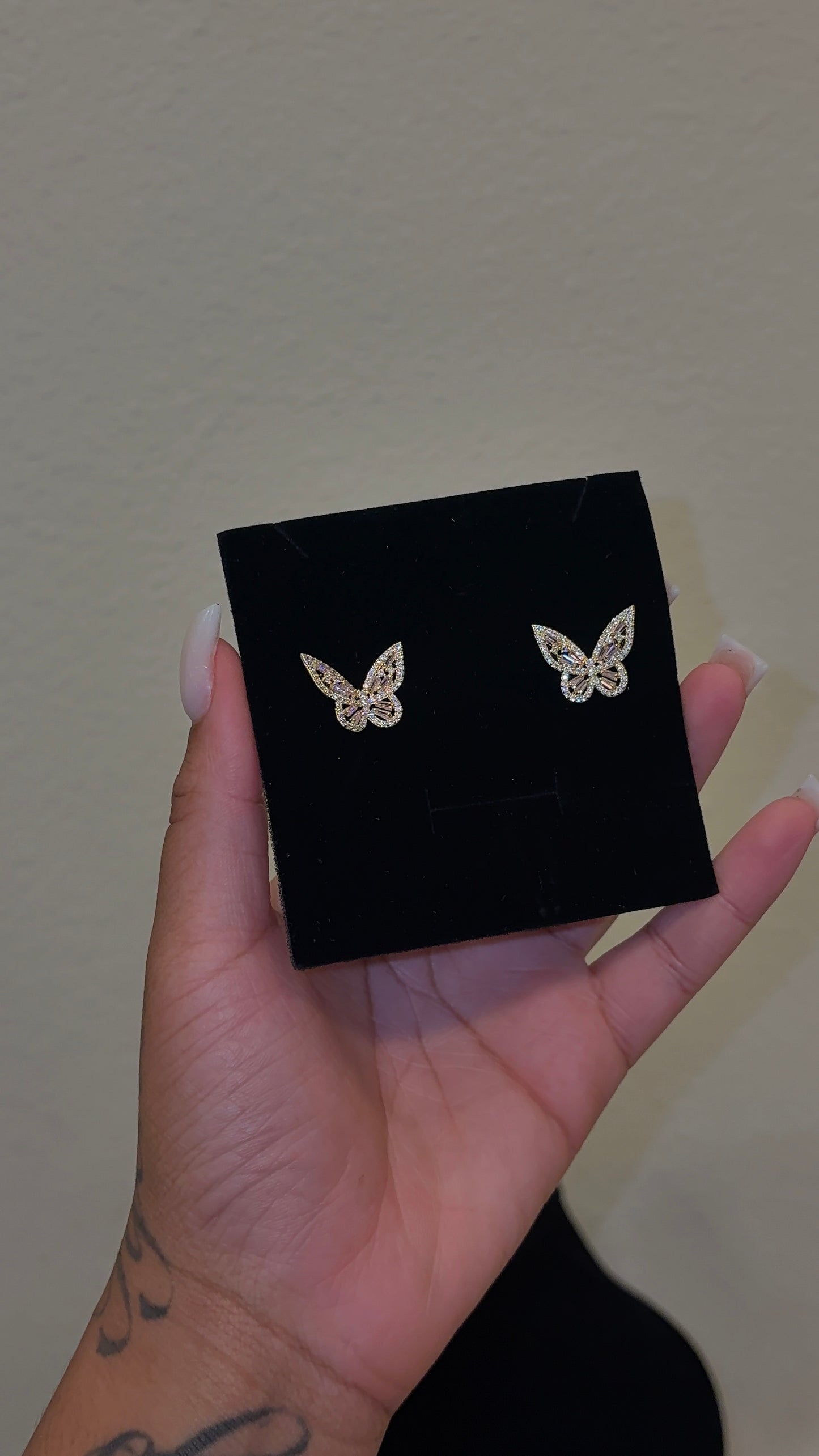 PINK BUTTERFLY STUDS