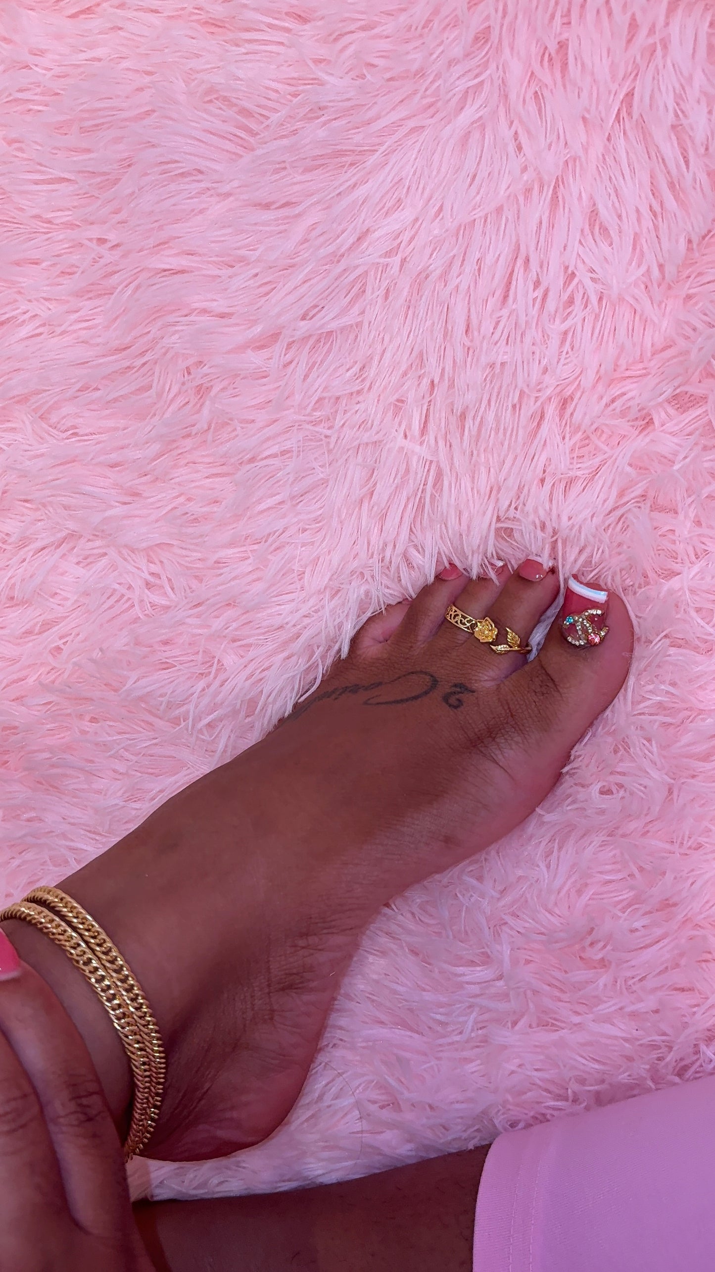 Gold Rose / Band Toe Ring
