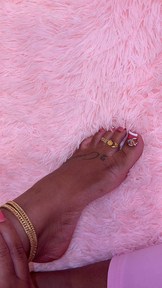 Gold Rose / Band Toe Ring