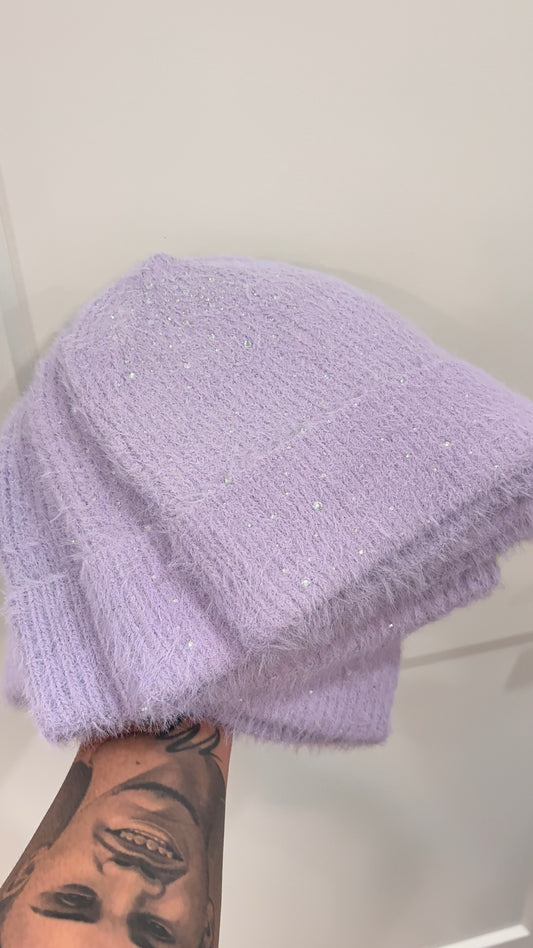 PURPLE BLING BEANIE