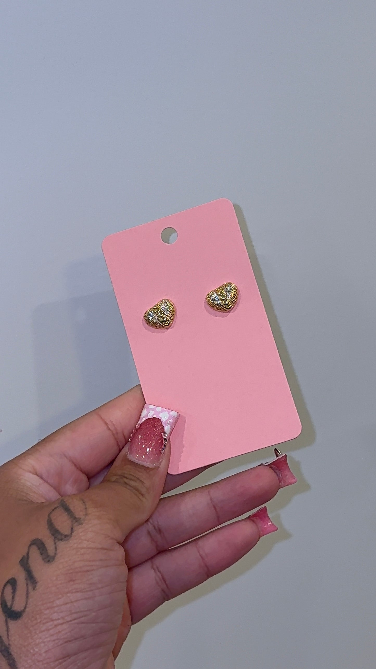 Gold Heart Studs