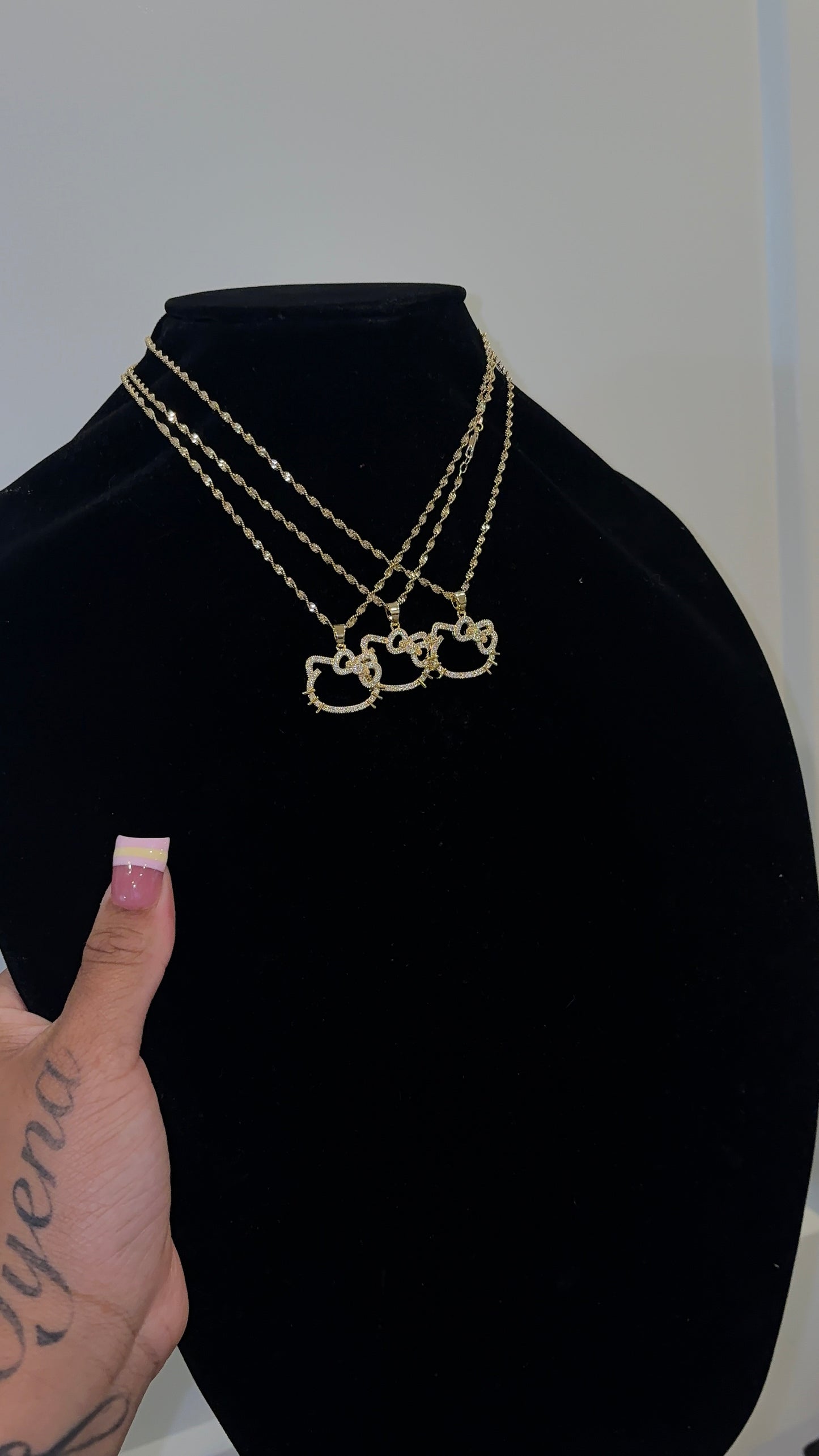 gold Open Face HK necklace