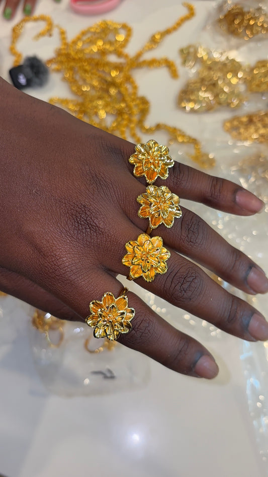 JUMBO 24K flower ring
