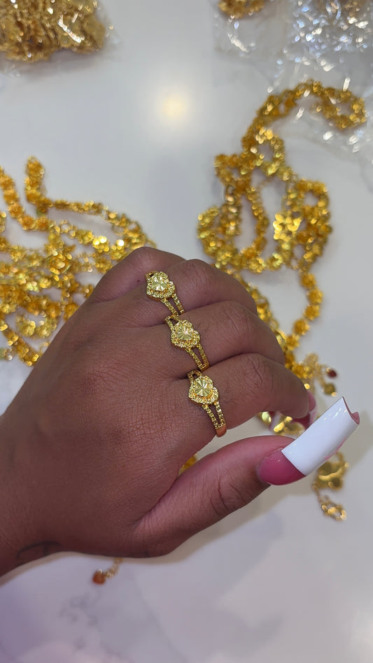24K heart band ring (adjustable)