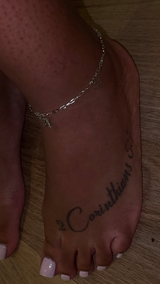 Silver Flower Anklet