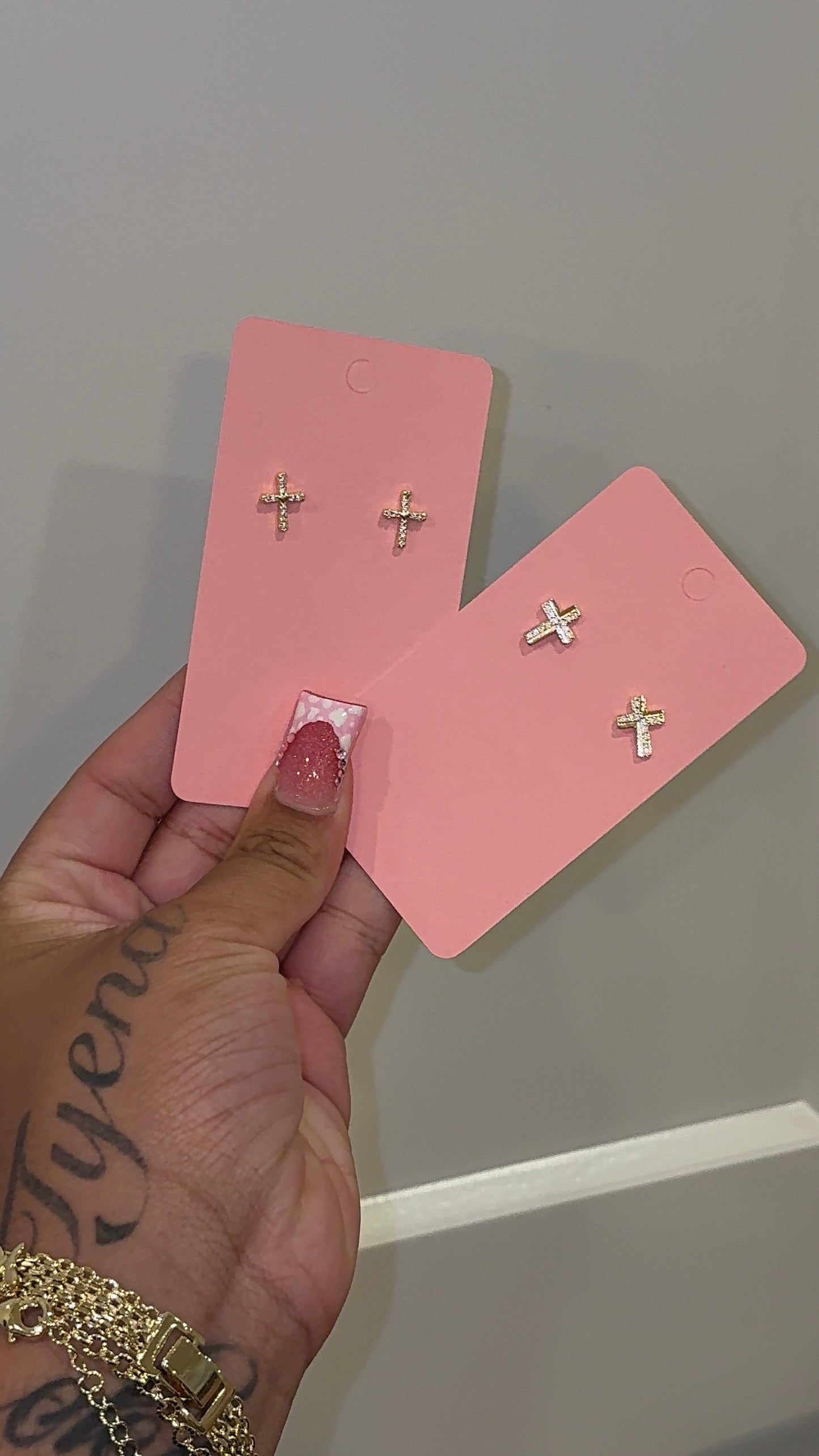BLING CROSS STUDS