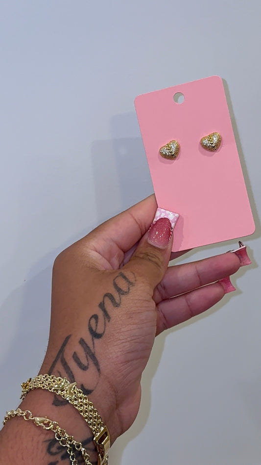 Gold Heart Studs