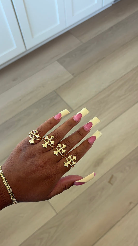 Chrome Cross Ring