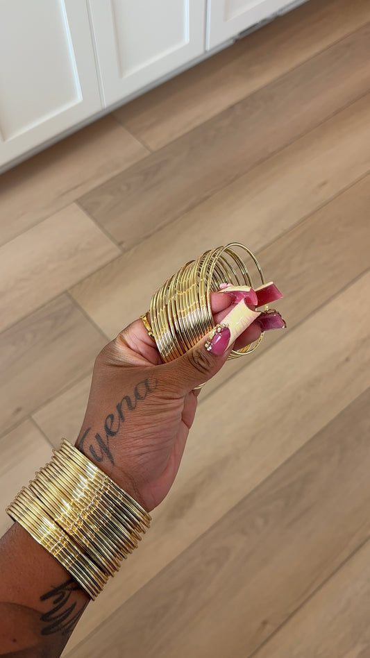 Solid Thin Gold Bangles (pack of 3)