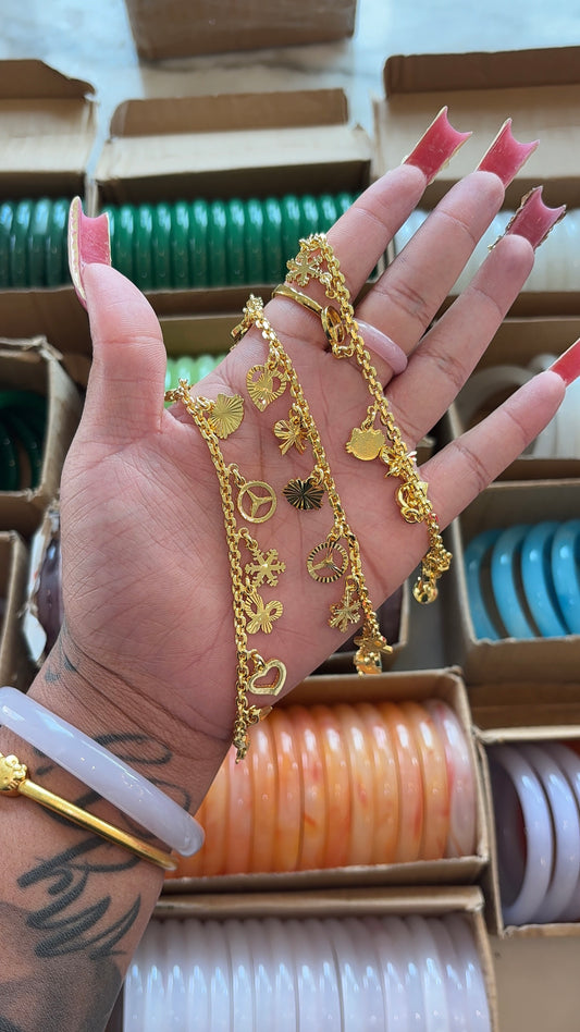 24K world charm bracelet