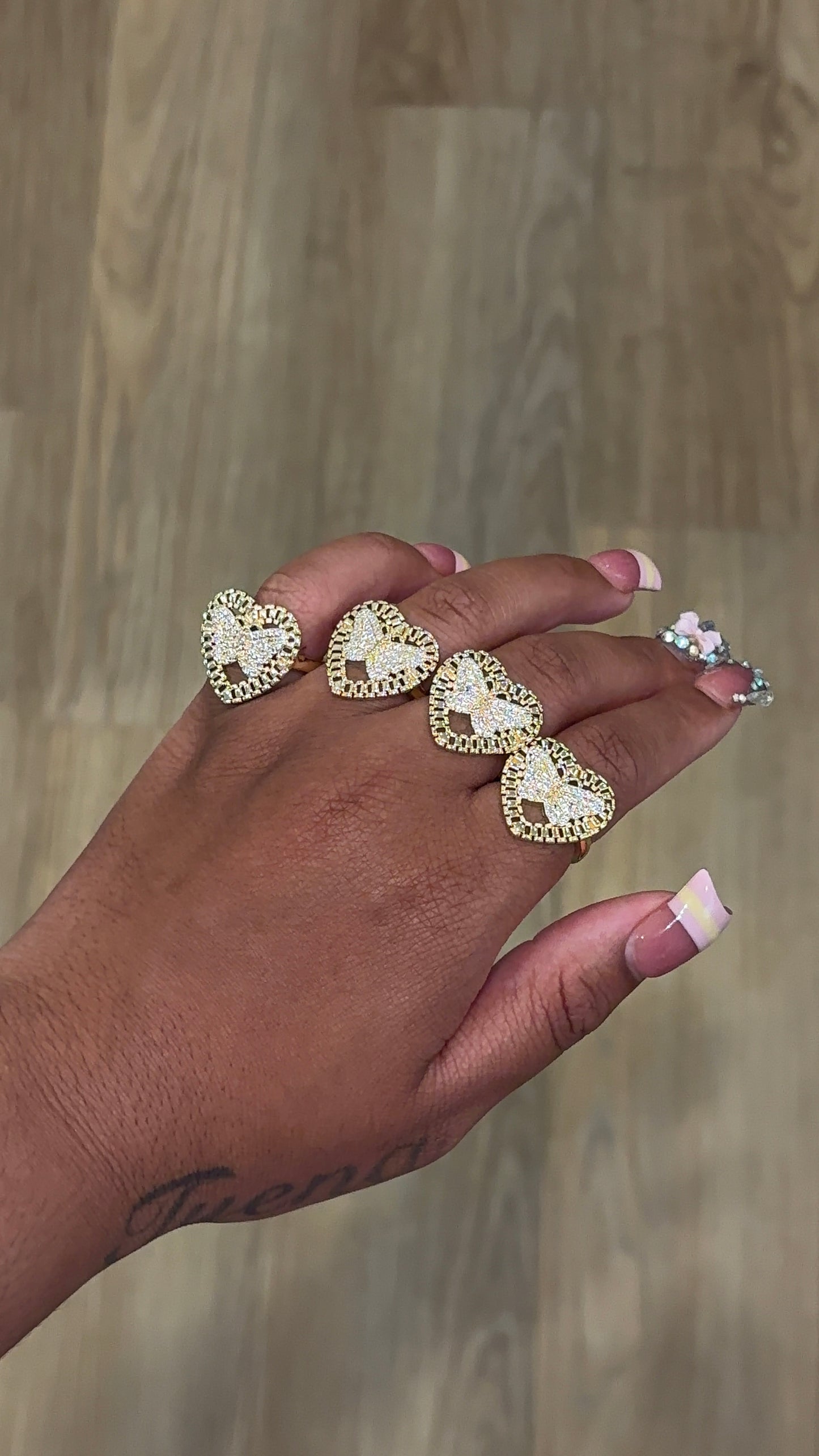 WHITE BTTRFLY ROLEX RING