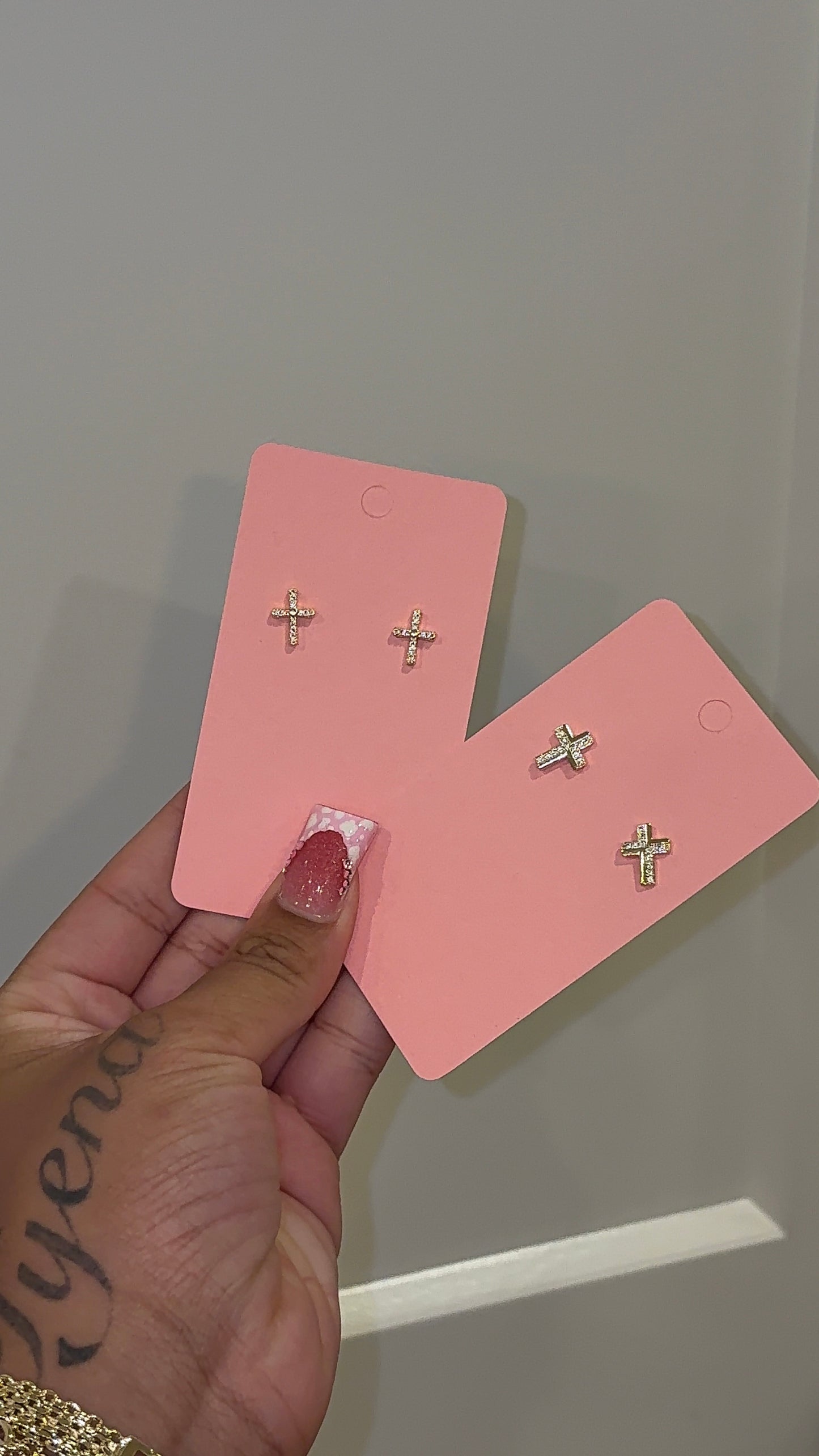 BLING CROSS STUDS