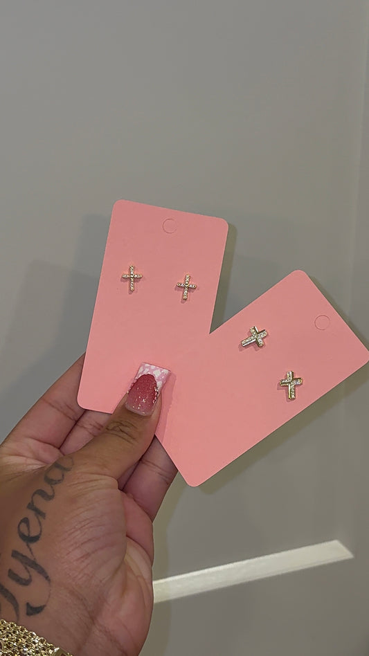BLING CROSS STUDS