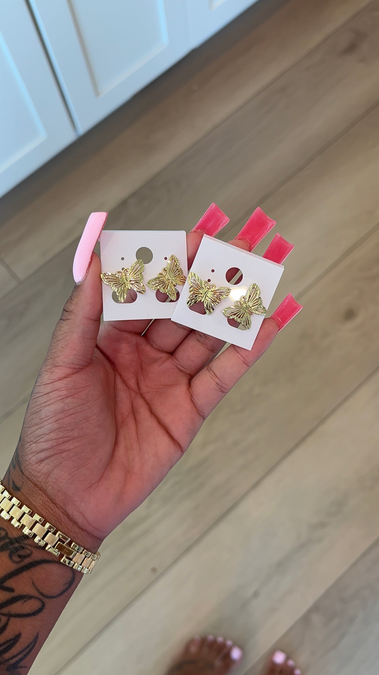 jumbo gold butterfly studs
