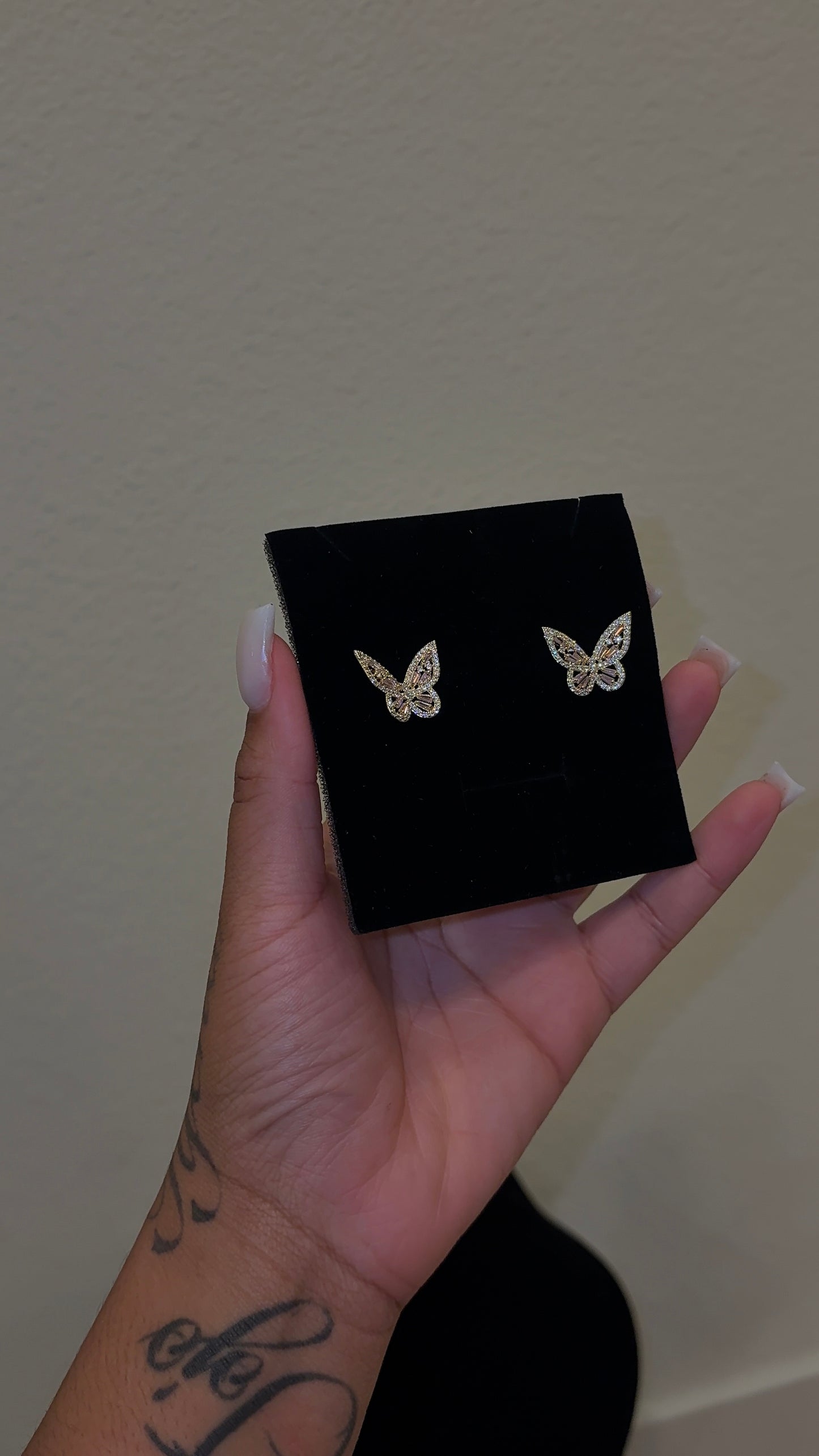 PINK BUTTERFLY STUDS