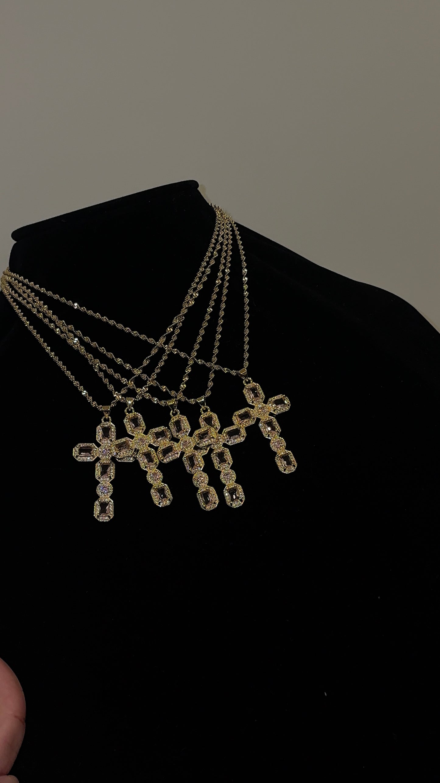 JUMBO PNK & GOLD CROSS