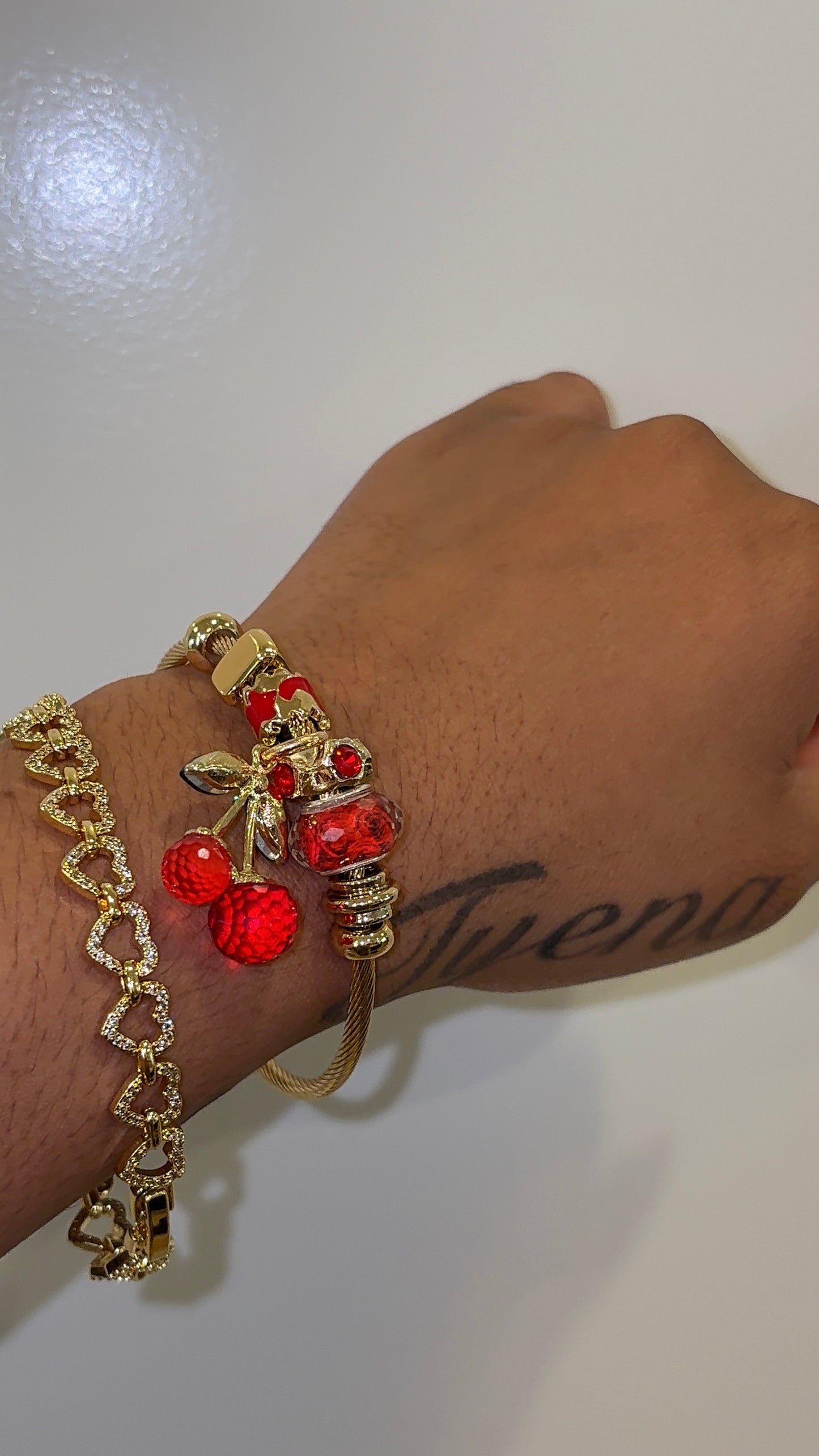 Red Cherry Charm Bracelet