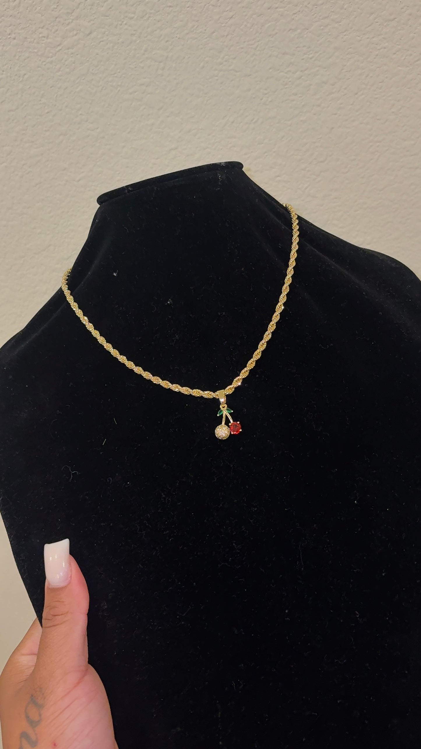 RED DMND CHERRY NECKLACE