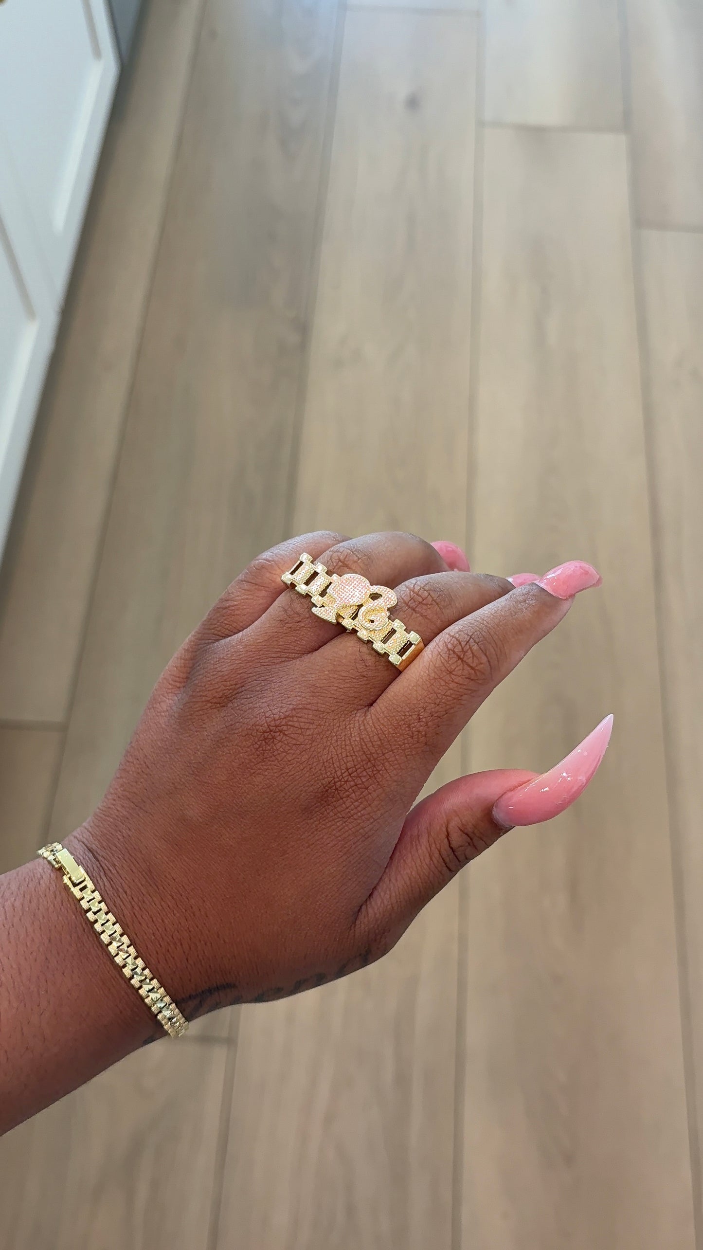 character double finger ring