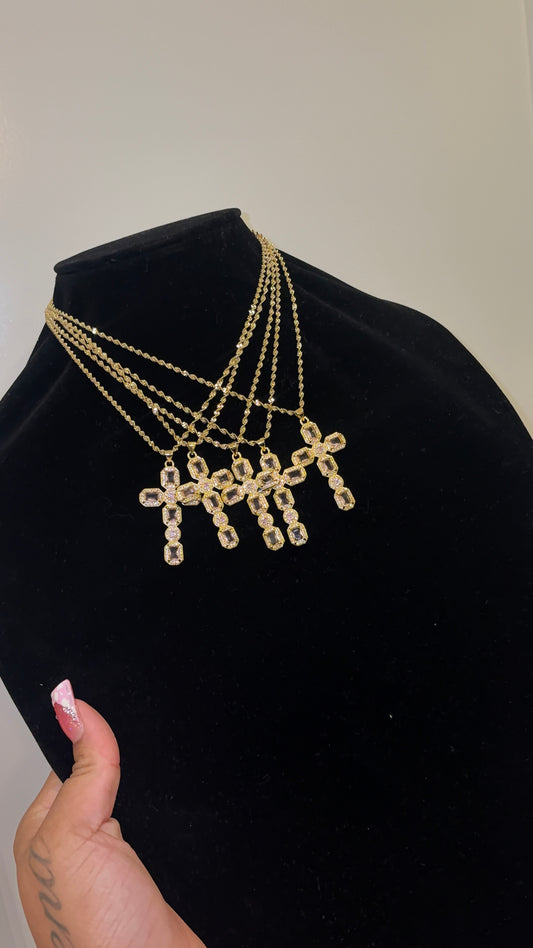 JUMBO PNK & GOLD CROSS