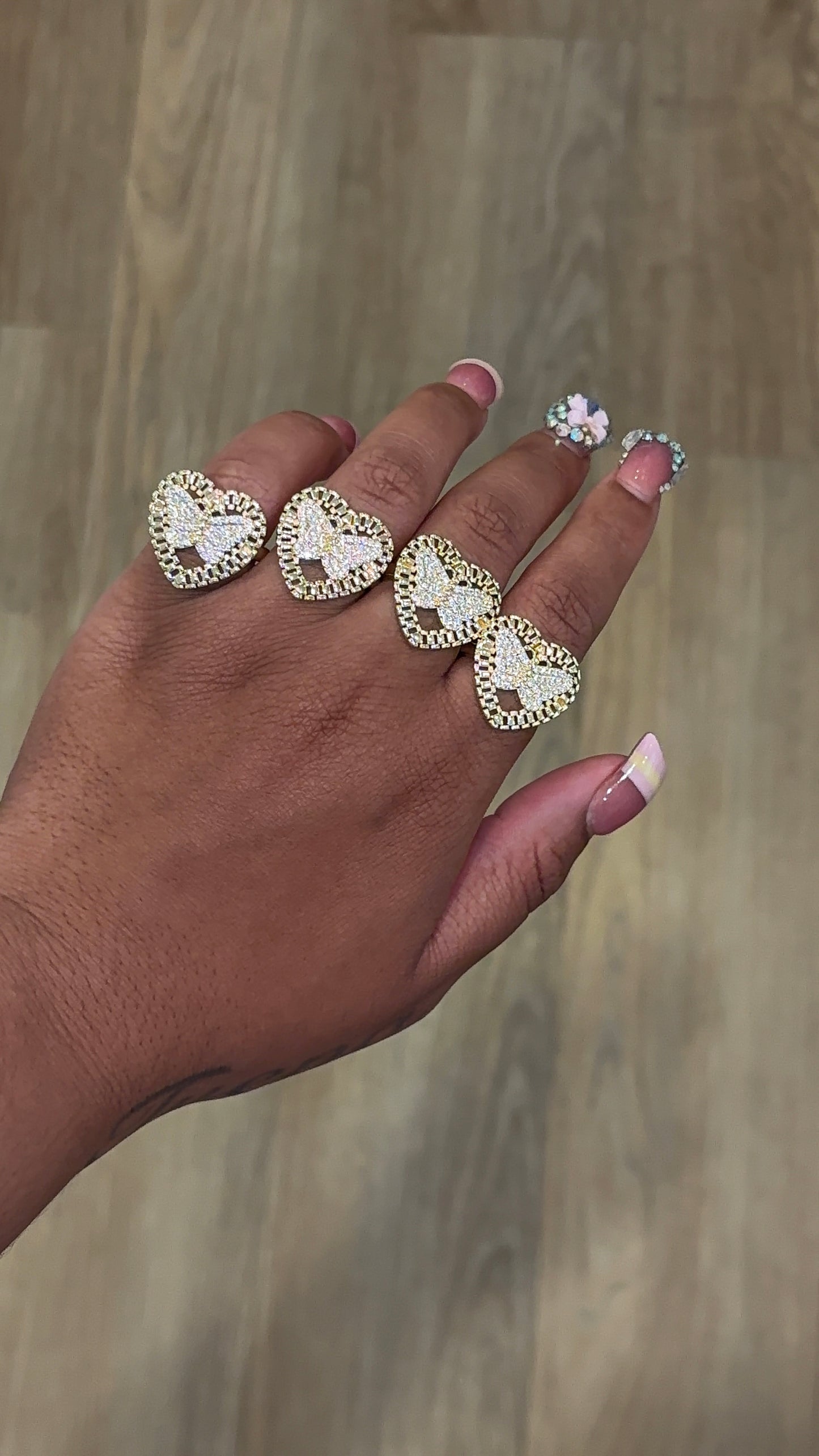 WHITE BTTRFLY ROLEX RING