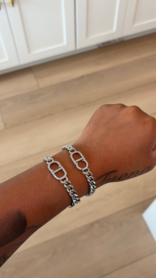 silver CD bracelet